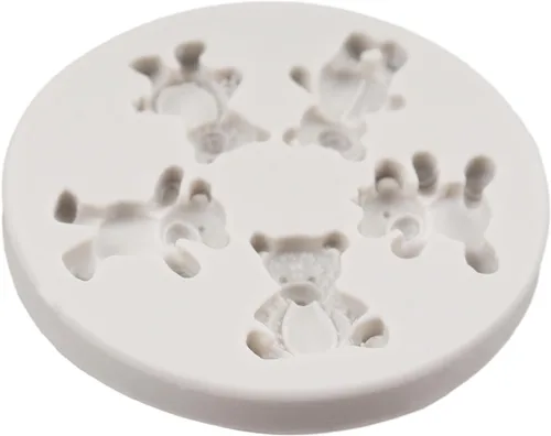 Miniatura 5 de Moldes de Fondant de Silicona con Forma de Oso, Moldes de Chocolate y Caramelo con Forma de Oso Para Decoración de Pasteles, Topper de Cupcakes