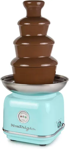 Nostalgia Máquina eléctrica de fuente de fondue de chocolate de 4 niveles para fiestas, derrite queso, queso, dulces y licor, sumerge fresas,