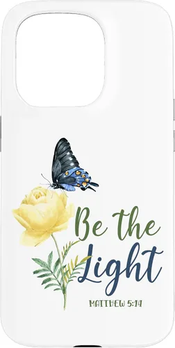 Miniatura 14 de Bible Verse Butterfly Flower Be The Light Matthew 5:14 Case for iPhone 16