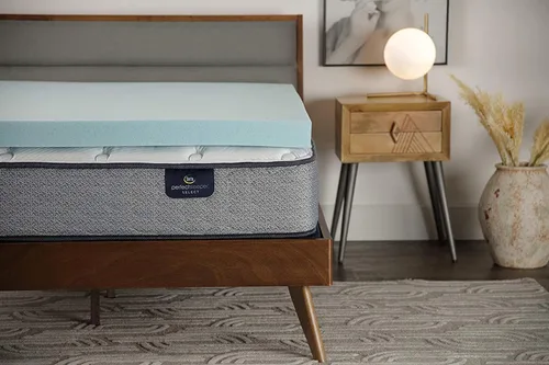 Miniatura 5 de Serta ThermaGel Cooling, Cubrecolchón de Espuma Viscoelástica que Alivia la Presión y Refresca, 3 Pulgadas, Full, Azul