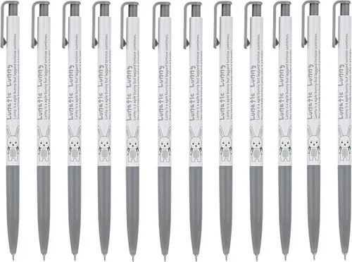 Miniatura 2 de OASISGUEST Xeno Lunatic Lunny - Bolígrafo delgado de 0.38 mm, caja de docena, 12 piezas, fabricado en Corea (negro 12 piezas) (negro 12 piezas)