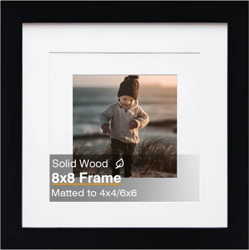 Miniatura 8 de KINLINK 3.5x5 Picture Frame, Ash Black Solid Wood Frame with Plexiglass for Table Top and Wall Mounting, Photo Frame for Horizontal or Vertical