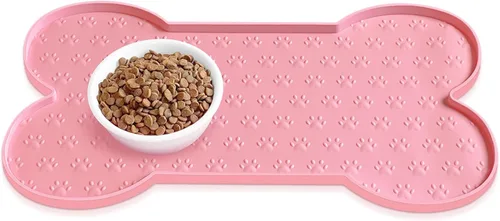 Miniatura 19 de PWTAA Tapete para Comida de Perros Antideslizante de Silicona, Tapete para Tazón de Perro más Grueso, Mantel Individual para Mascotas Impermeable
