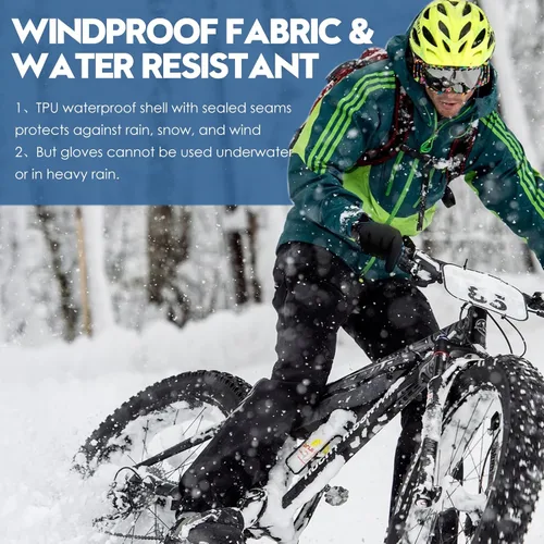Miniatura 5 de Bruvoalon Guantes de invierno para mujeres y hombres, aislamiento térmico 3M, tela de licra, resistentes al viento, pantalla táctil