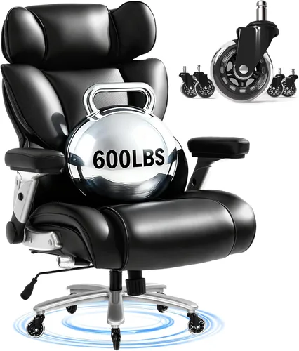 FLEXISPOT Silla de oficina grande y alta de 600 libras para personas pesadas, silla de escritorio de computadora resistente con soporte lumbar