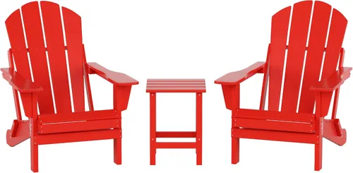 Miniatura 43 de WO Home Furniture - Juego de 3 sillas plegables para exteriores, mesa auxiliar, resistente a la intemperie y a los rayos UV, para césped, jardín