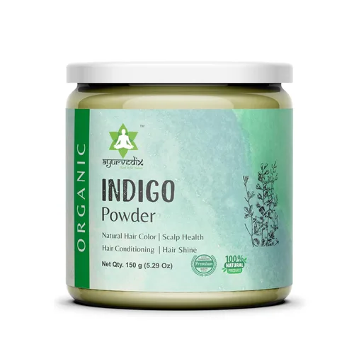 Polvo índigo orgánico para cabello 150 g/5.29 oz Indigofera tinctoria para teñir tu cabello de marrón a negro (paquete de 1)