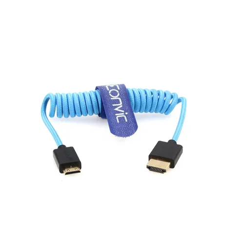 Miniatura 4 de 2.1 HDMI 8K HDMI macho a mini HDMI macho cable extensor de alta velocidad para monitor Canon Nikon Panasonic GH3 (negro en espiral 19.7 in)