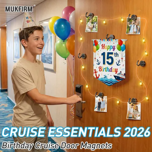 Miniatura 2 de Paquete de 12 ganchos magnéticos para cabañas de crucero 2026, vacaciones en la playa, 30 libras, imán resistente con gancho, ganchos magnéticos