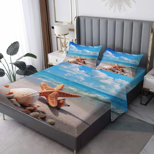 Miniatura 27 de Juego de sábanas tamaño individual: sábanas y fundas de almohada, sábanas y fundas de almohada, microfibra suave y bolsillo profundo y patrón sin