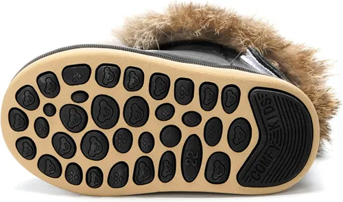 Miniatura 5 de KVbabby Botas de nieve para niños pequeños, con forro de piel sintética, impermeables