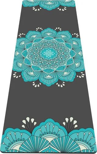 Miniatura 24 de nuveti Alfombrilla de yoga con estampado extra grueso de elastómero termoplástico antideslizante con bolsa de transporte, 72 x 24 pulgadas, extra