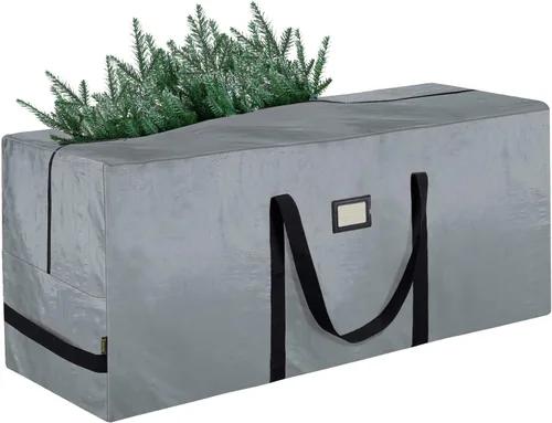 BALEINE - Bolsa para guardar el árbol de Navidad de 9 pies, bolsa extra grande de alta resistencia para árbol de Navidad artificial con asas Gris