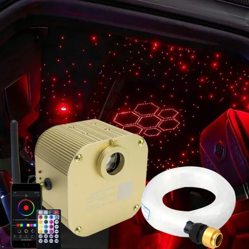 Miniatura 8 de AZIMOM Kit de iluminación de techo con luces de fibra óptica parpadeantes de 16W, control Bluetooth/App, efecto de estrella fugaz, modo de música