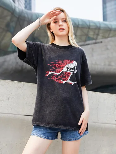 Miniatura 6 de Camisa estampada de gran tamaño para hombre, unisex, ropa de calle, casual, holgada, Harajuku, estética