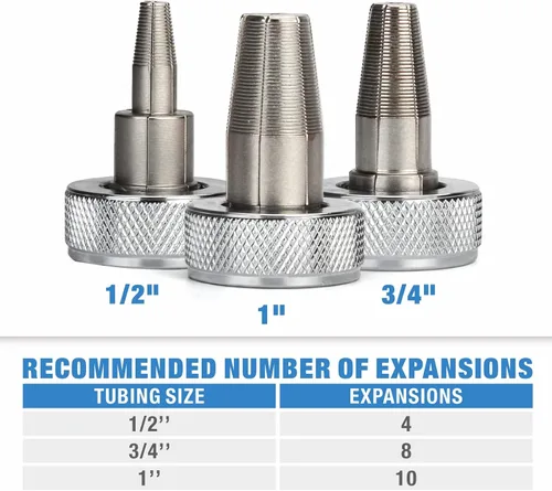 Miniatura 2 de iCrimp PEX - Herramienta expansora con cabezales de expansión de 1/2", 3/4", 1" para manguitos de expansión Uponor ProPex, cumple con la norma ASTM