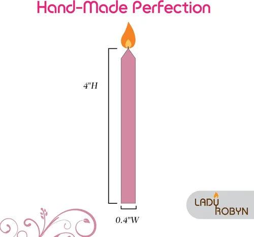 Miniatura 2 de Juego de 20 velas cónicas de color sólido – Velas de cera de parafina sin goteo de 4 pulgadas con mecha de algodón – Ideales para bodas, Shabat, Rosa