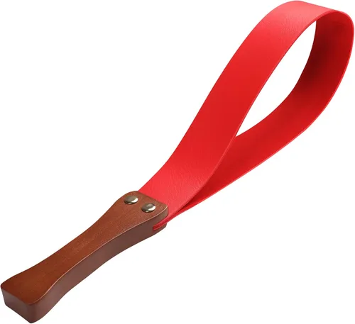 Miniatura 8 de Fusta de Cuero con Mango de Madera Antideslizante, Fusta de Equitación para Caballos, Fusta Ecuestre de 19'' Negro