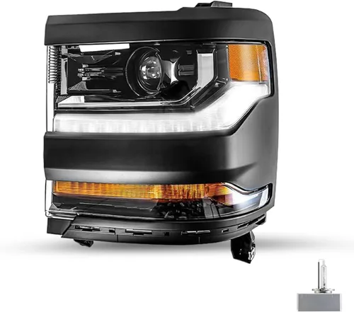Miniatura 14 de JSBOYAT HID/Xenon para Chevy Silverado 1500 2016-2019 Conjunto de Faros Delanteros de Repuesto Proyector LED DRL Estilo OE de Fábrica Par Juego