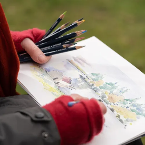 Miniatura 7 de Derwent Lápices de colores acuarelables, lápices de acuarela, para dibujo, arte, en estuche metálico, 12 unidades (32881)
