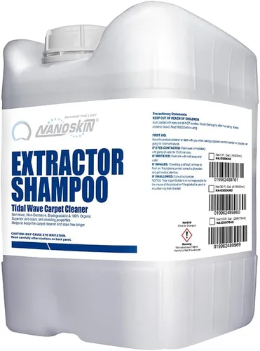 Nanoskin EXTRACTOR SHAMPOO Champú Limpiador de Alfombras de Baja Espumación 5 Galones - Limpiador de Tapicería para Uso en Máquina, Removedor de