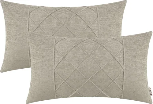 Miniatura 86 de BRAWARM Fundas de almohada 40x40 cm - Paquete de 2 fundas de almohada de chenilla negra, fundas de almohada de chenilla suave teñida sólida