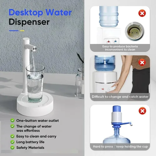 Miniatura 7 de Dispensador automático de botellas de agua para encimera, dispensador de agua eléctrico inteligente para botellas de agua universales de 5 galones