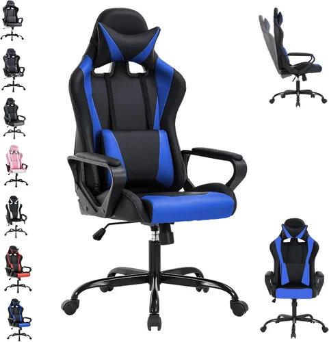 Miniatura 11 de Silla de videojuegos, silla de videojuegos, silla de escritorio de oficina con respaldo alto, silla de escritorio de oficina con soporte lumbar