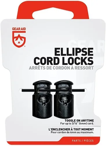 Miniatura 2 de GEAR AID Cerraduras de cordón elipse, negro, 3 pares