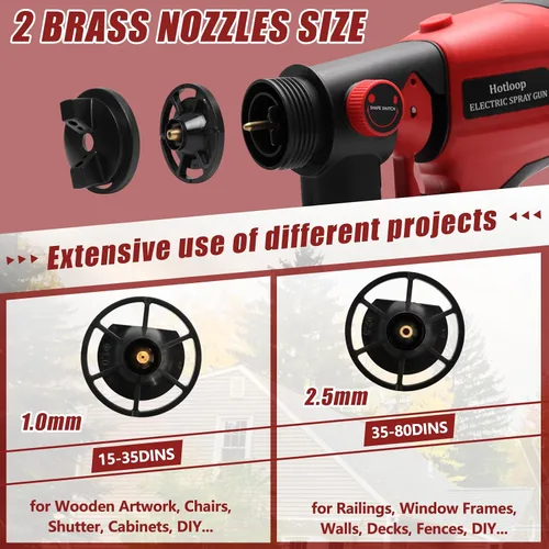 Miniatura 5 de Pulverizador de pintura para batería Milwaukee M18 de 18 V, pulverizadores de pintura HVLP inalámbricos para pintura de casa, rociador de manchas