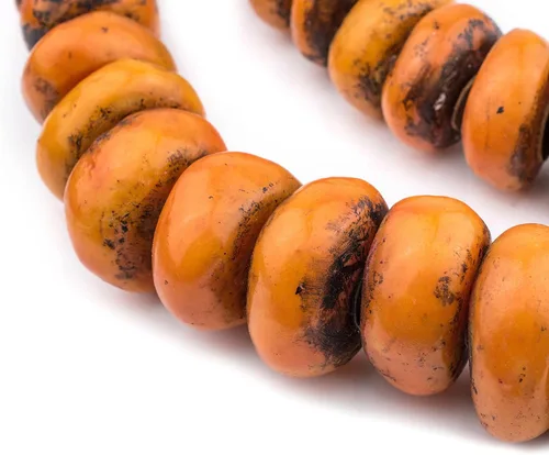 Miniatura 3 de TheBeadChest - Cuentas de resina marroquí, mandarina, extra grandes, 1.496 pulgadas, color naranja africano, redondo, agujero grande, 38 pulgadas