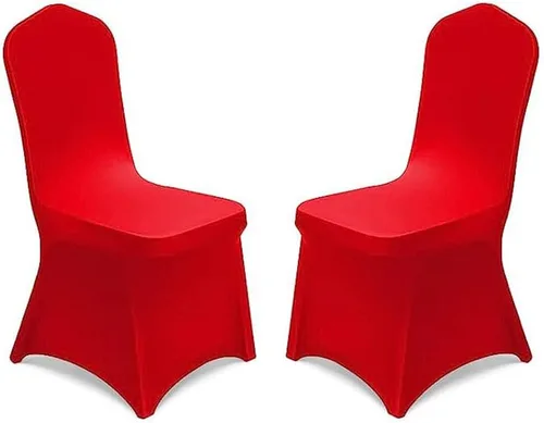Miniatura 10 de Yahpetes 2 fundas para silla, de poliéster negro, fundas para sillas de banquete, parte delantera plana, elásticas, de elastano, para bodas