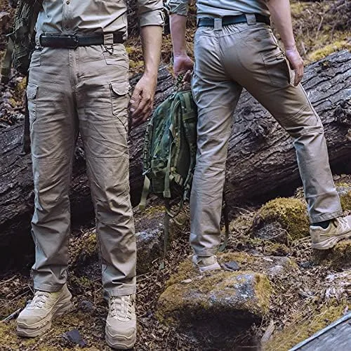 Miniatura 6 de HYCOPROT Pantalones tácticos para hombre Ripstop repelente al agua ligeros casuales de secado rápido 10 bolsillos pantalones de trabajo
