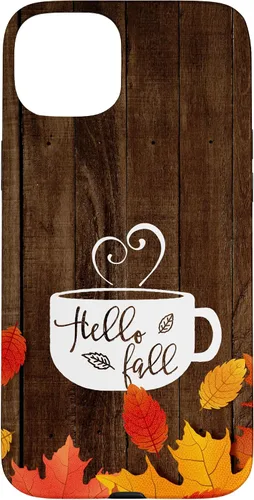 Miniatura 9 de Hello Fall - Taza de café para iPhone 16, diseño de hojas de otoño