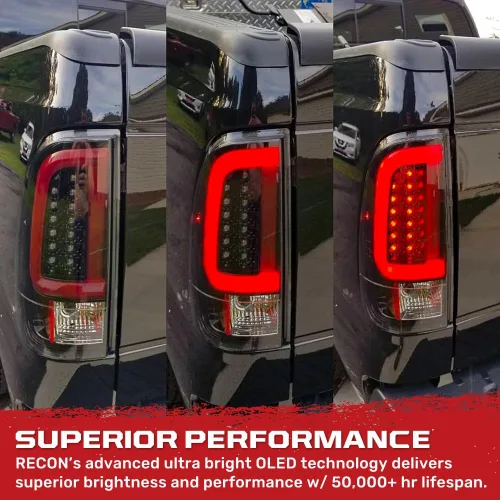 Miniatura 5 de RECON - Compatible con Ford Super Duty 2008-2016 (F250, F350, F450, F550) Luces Traseras OLED Premium Ultra Brillantes, Señales de Giro Rojas, Luces