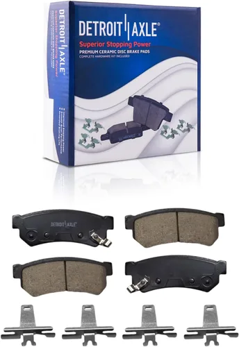 Miniatura 20 de Detroit Axle - Pastillas de freno para Nissan Quest 2004-2017, X-Trail 2005-2006, pastillas de freno de cerámica delanteras y traseras con repuesto