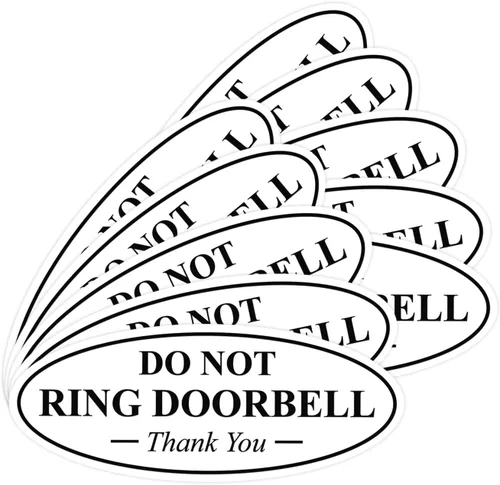 Miniatura 57 de All Quality Cartel de agradecimiento ovalado con texto en inglés «Do not Ring DOORBELL», color negro, pequeño, 1 paquete