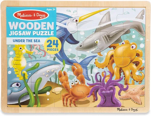 Miniatura 6 de melissa & doug animales bajo el mar océano rompecabezas de madera, Versión estándar, Multicolor