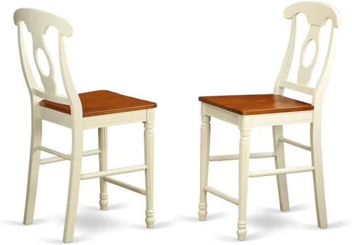 Miniatura 4 de East West Furniture EDKE5-WHI-W - Juego de encimera de cocina de 5 piezas, incluye una mesa de comedor redonda con pedestal y 4 sillas de comedor
