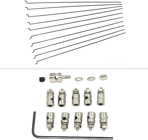 Hobbypark Tapones de enlace del conector de la varilla de empuje del avión RC D1.0.118 in y Z Estilo Tirón/Varillas de empuje Φ1.0.079 in x L180mm