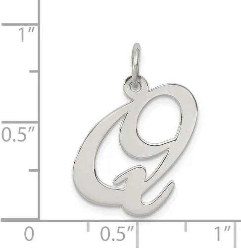 Miniatura 3 de Colgante de plata de ley 925 maciza con letra inicial Q y letra inicial