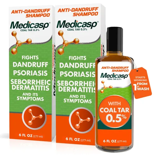 Miniatura 11 de MEDICASP Shampoo anticaspa con alquitrán de hulla, Trata la caspa, dermatitis seborreica y psoriasis, 6 onzas líquidas