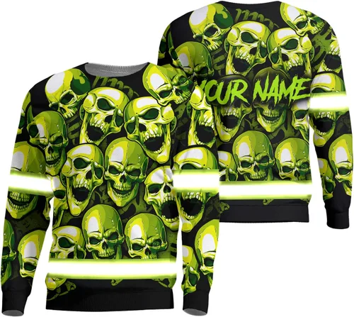 Miniatura 23 de Camiseta de alta visibilidad con bandera de EE. UU., con nombre personalizado, ropa de trabajo de seguridad reflectante, caminantes Calavera