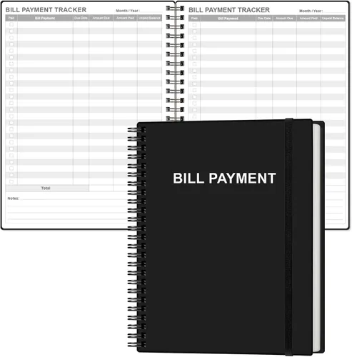 Miniatura 25 de Cuaderno de seguimiento de pagos de facturas, organizador mensual de facturas y planificador para presupuestos personales financieros, organizador