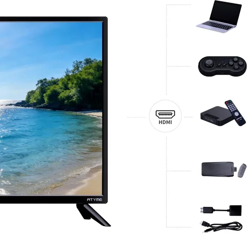 Miniatura 5 de ATYME Televisor Monitor LED HD de 720p a 60Hz de 24 pulgadas clase, Pantalla Plana, Televisión No Inteligente, Clase de 24", 60Hz, LED HDTV con 1