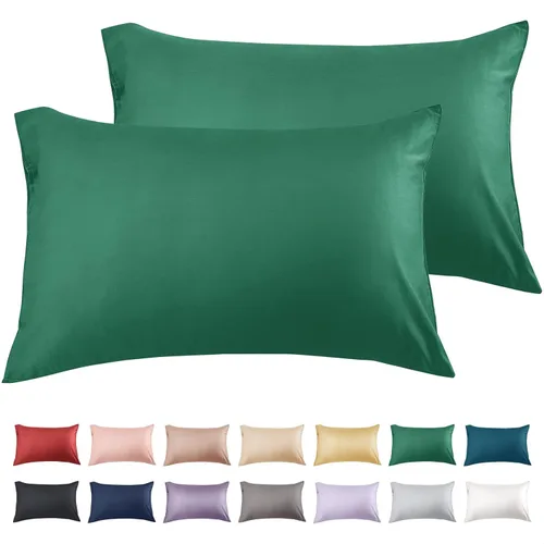 Miniatura 20 de Warmstar - Juego de 2 fundas de almohada de algodón tamaño estándar, 600 hilos, fundas de 20 x 26 pulgadas, algodón suave de fibra larga Placid Blue