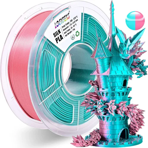 Miniatura 14 de Filamento de impresora 3D PLA, arcoíris 3 en 1, filamento PLA de 1.75mm +/-0.02mm, filamento sedoso de impresión de alta velocidad de tres