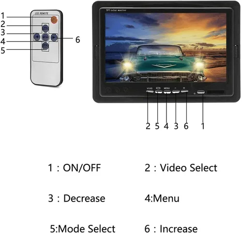 Miniatura 3 de Hikity Cámara de respaldo de 7 pulgadas con kit de monitor, cámara de visión nocturna LED IR impermeable de 18 infrarrojos + monitor de visión