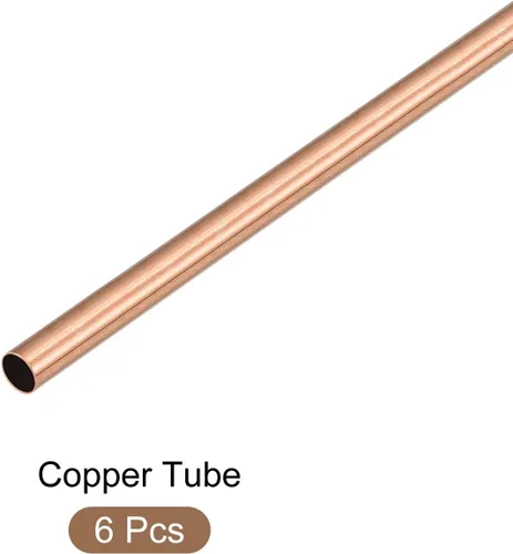 Miniatura 5 de METALLIXITY Tubo de cobre (0.118 in de diámetro exterior x 0.010 in de pared T x 7.874 in de largo), 6 piezas, tubo recto – para decoración
