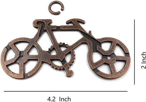 Miniatura 2 de Bicicleta Metal Puzzle Lock IQ Test Mind Game Toys Brain Teaser Metal Puzzles Magic Trick Toy para niños y adultos